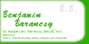 benjamin barancsy business card